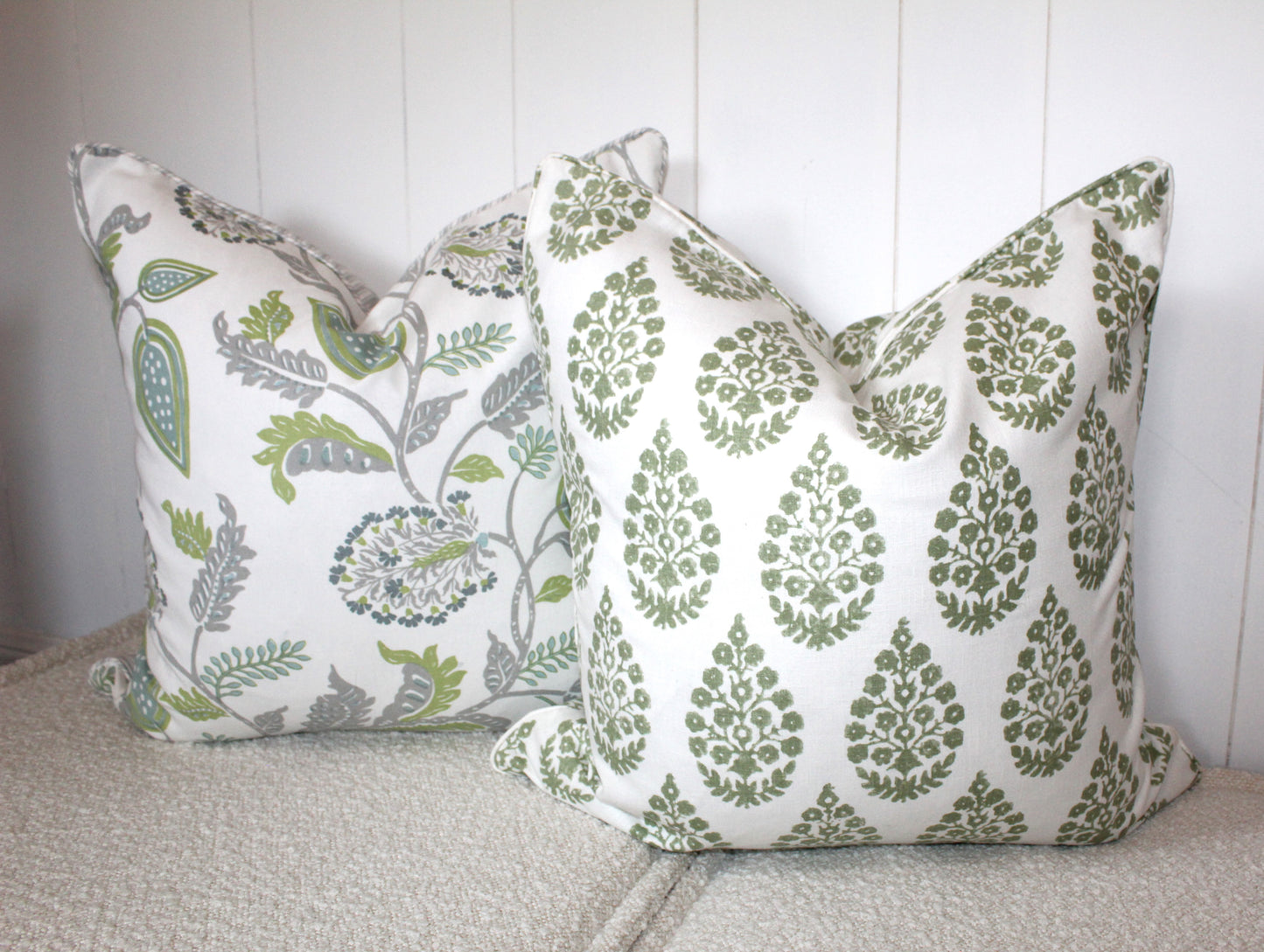 Palampore Cushion covers Green Colorway by Laura & Kiran