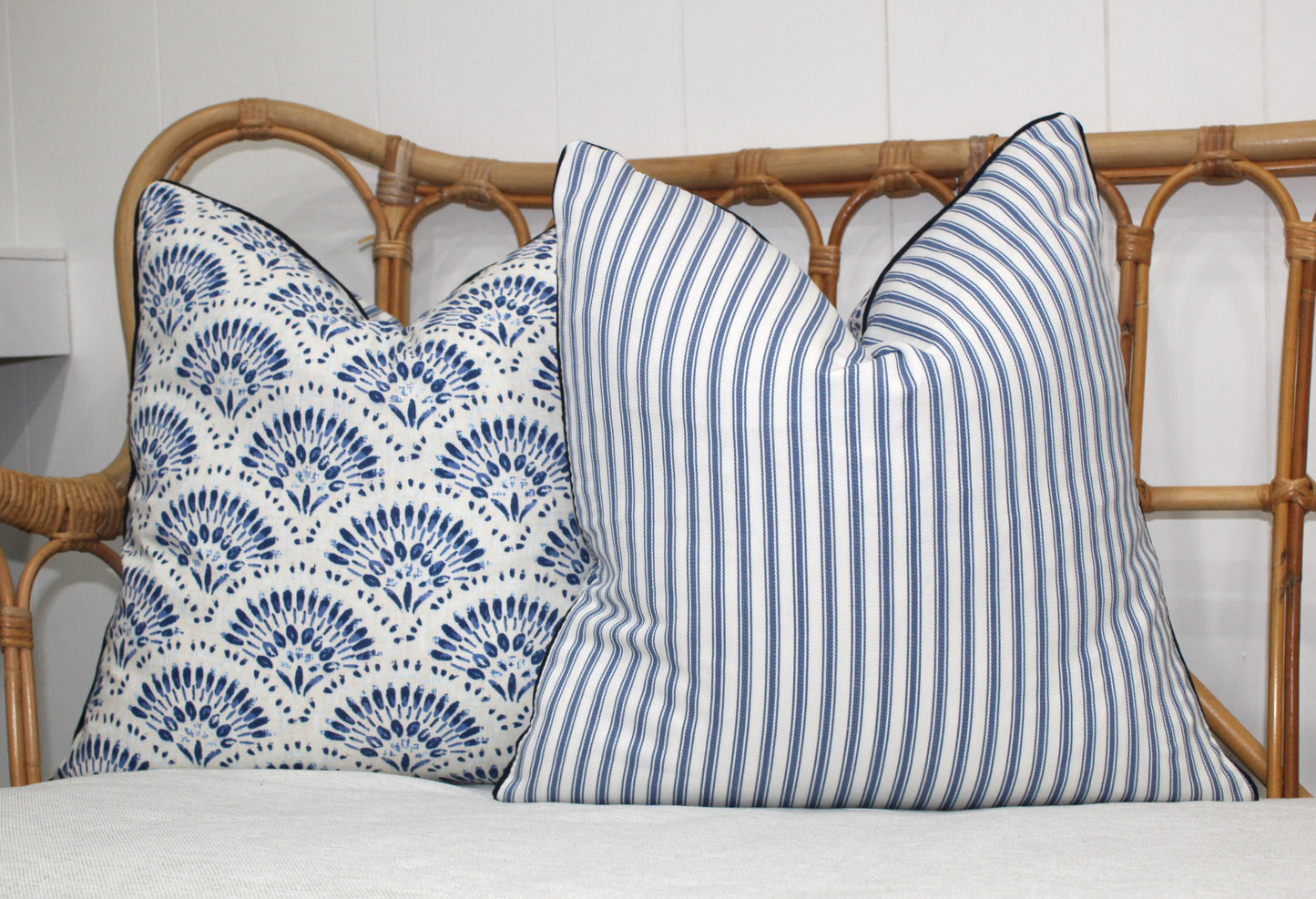 Amelia Twill in Blue Cushion covers 40x40