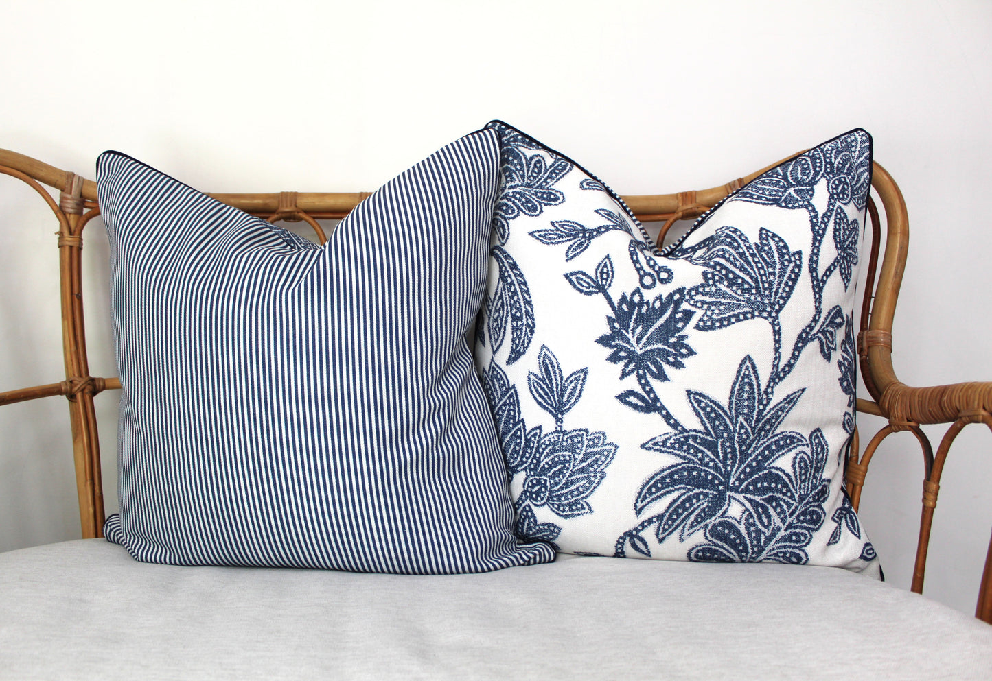 Reversible Navy floral Cushion Covers