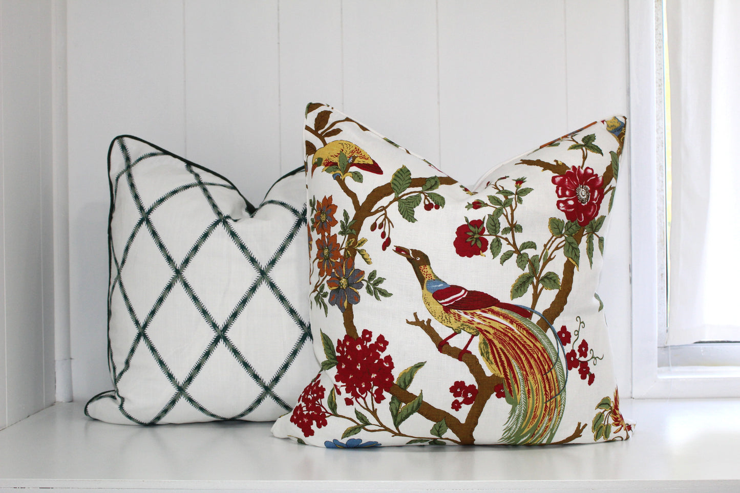 Pair of Large Bird Cushion covers