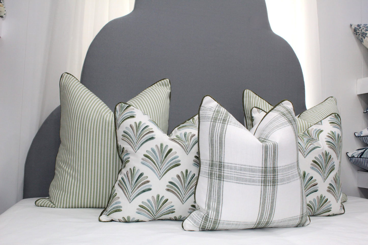 Large Bold Check Forest Green Cushion covers by Charles Parsons