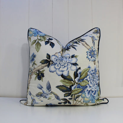 Waverly Mudan Porcelain Blue cushion