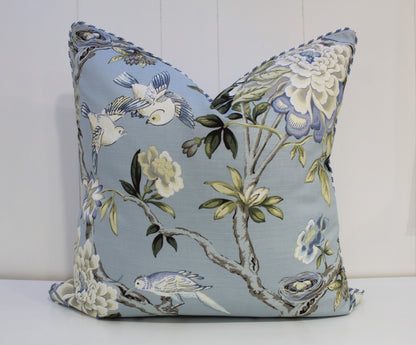 Mudan Chambray Light Blue Cushion