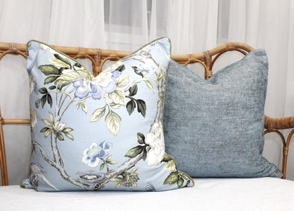 Mudan Chambray Light Blue Cushion
