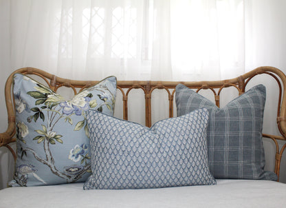 Mudan Chambray Light Blue Cushion