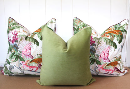 Pair of Beautiful Large Exotic Bird Cushions