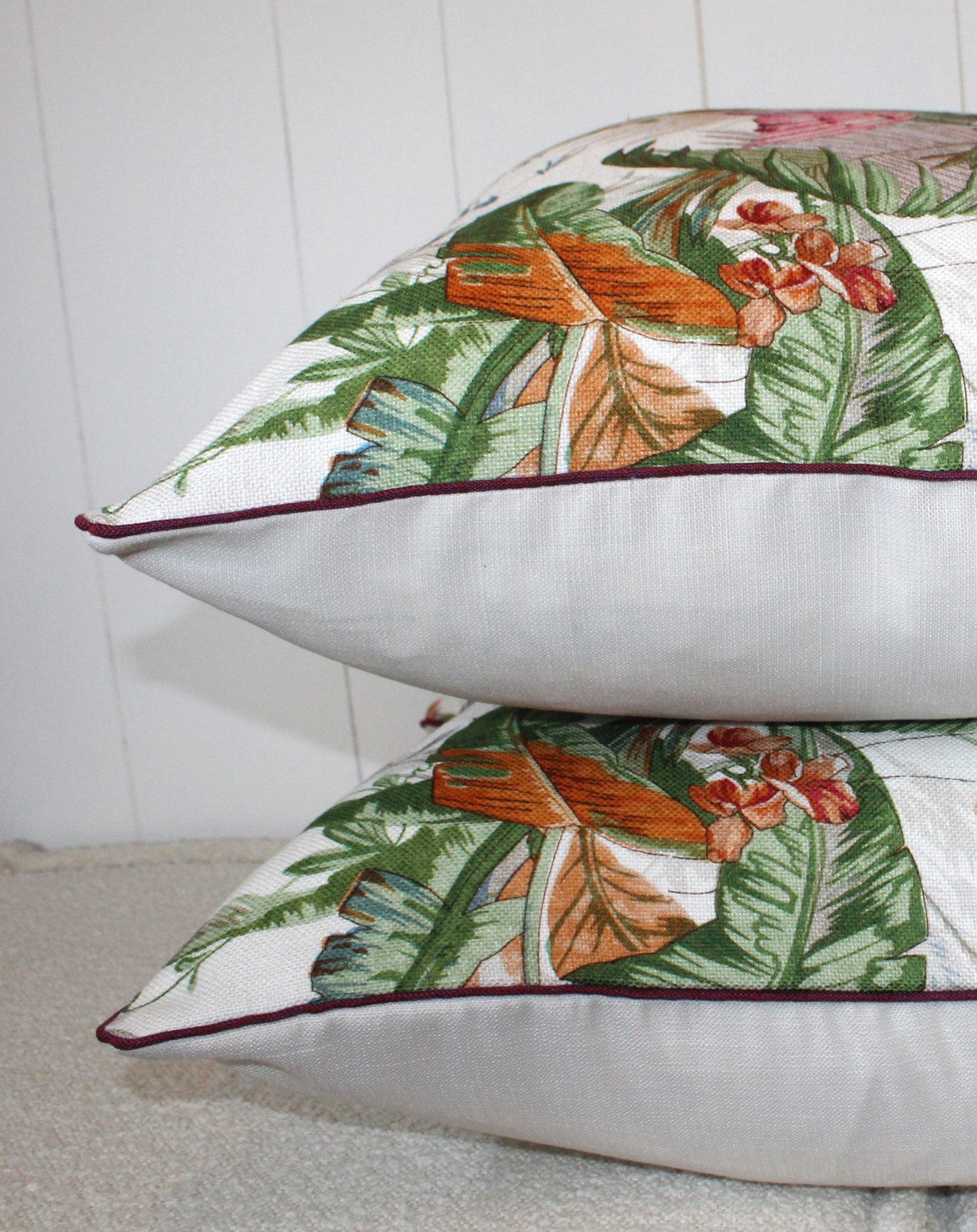 Pair of Beautiful Large Exotic Bird Cushions