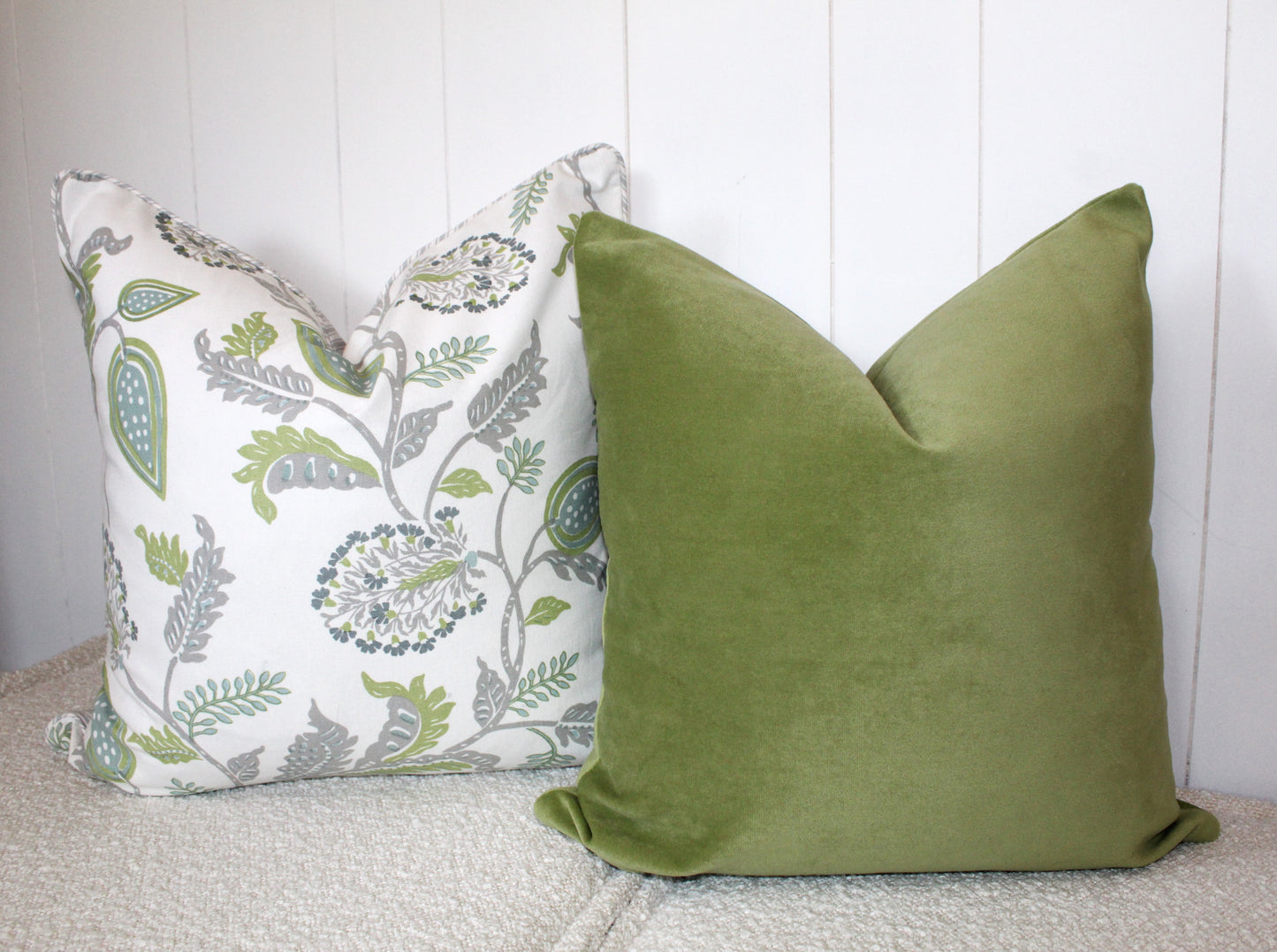 Palampore Cushion covers Green Colorway by Laura & Kiran