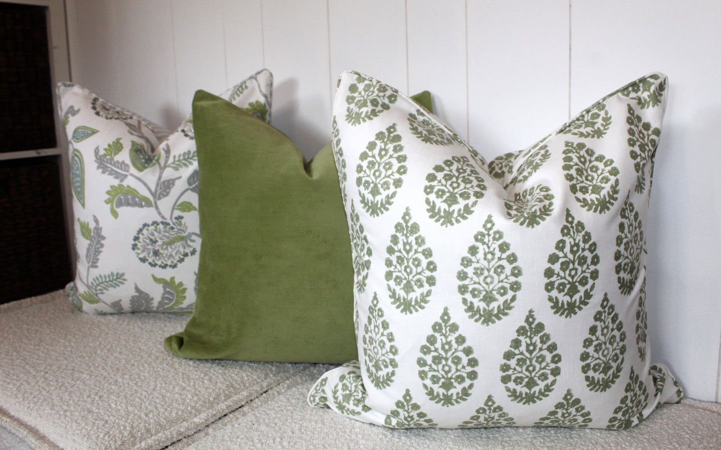 Meera Sage green cushion covers