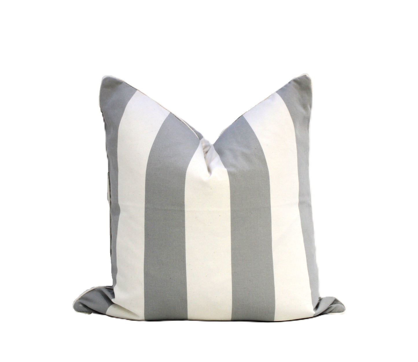 Grey Large Stripe Cushion Cover by Acacia Textiles