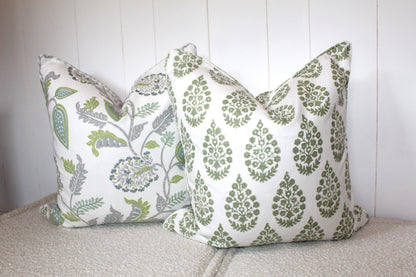 Meera Sage green cushion covers