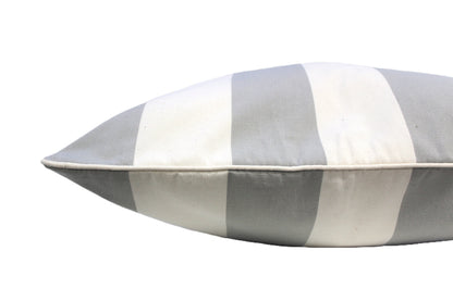 Grey Large Stripe Cushion Cover by Acacia Textiles