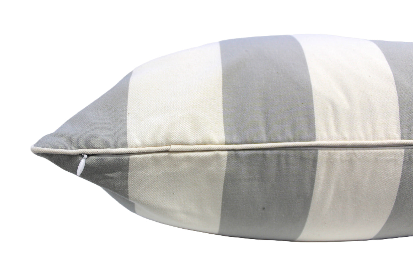 Grey Large Stripe Cushion Cover by Acacia Textiles