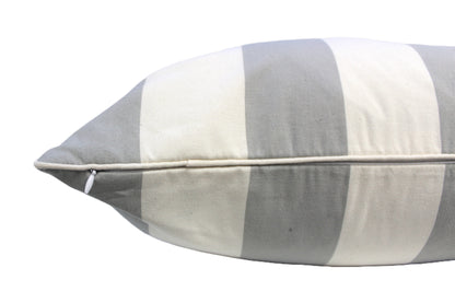 Grey Large Stripe Cushion Cover by Acacia Textiles