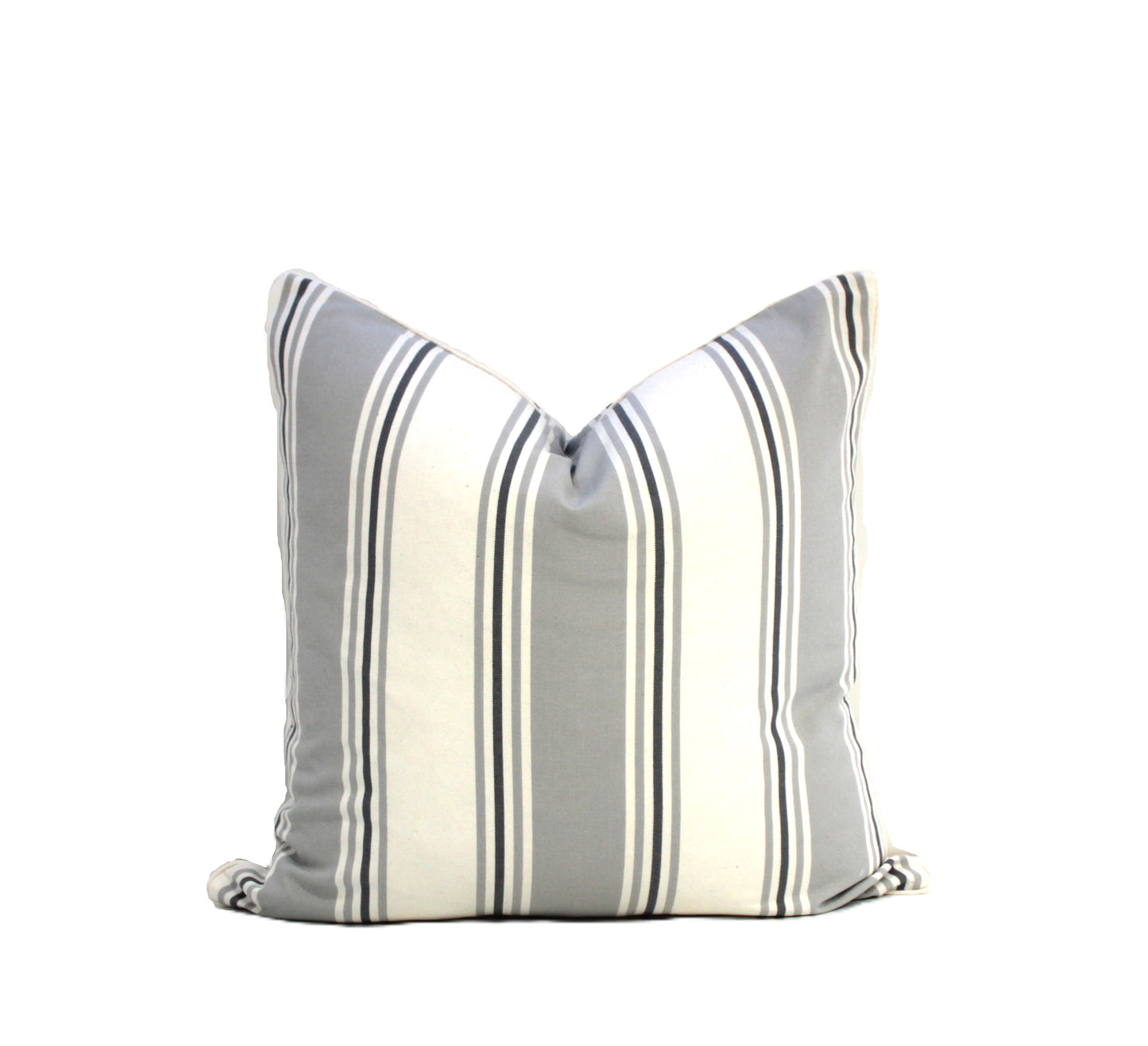 Large Grey Stripe Cushion Cover by Acacia Textiles