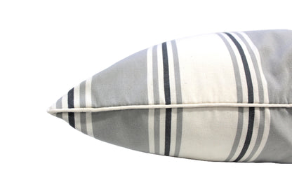 Large Grey Stripe Cushion Cover by Acacia Textiles
