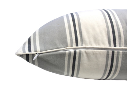 Large Grey Stripe Cushion Cover by Acacia Textiles