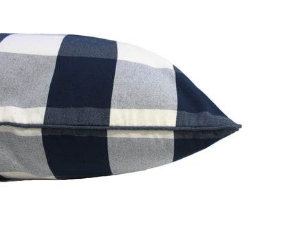 Checkered Navy Cushion Cover by Acacia Textiles