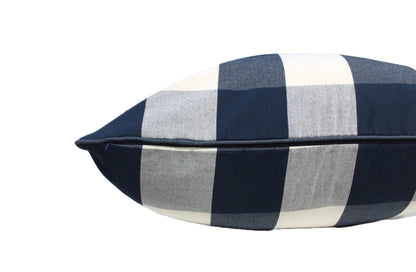 Checkered Navy Cushion Cover by Acacia Textiles