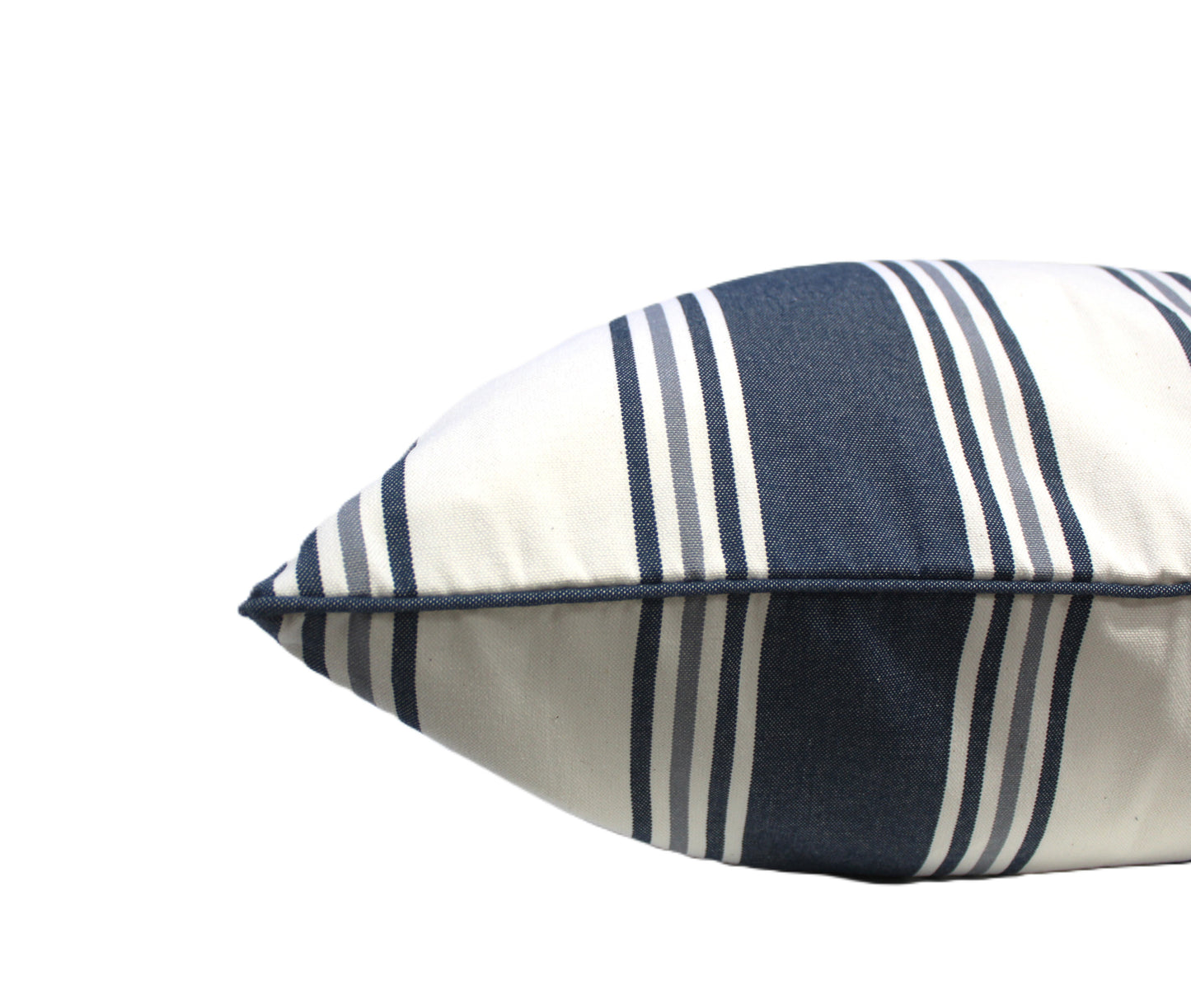 Navy Large Stripe Cushion Cover by Acacia Textiles