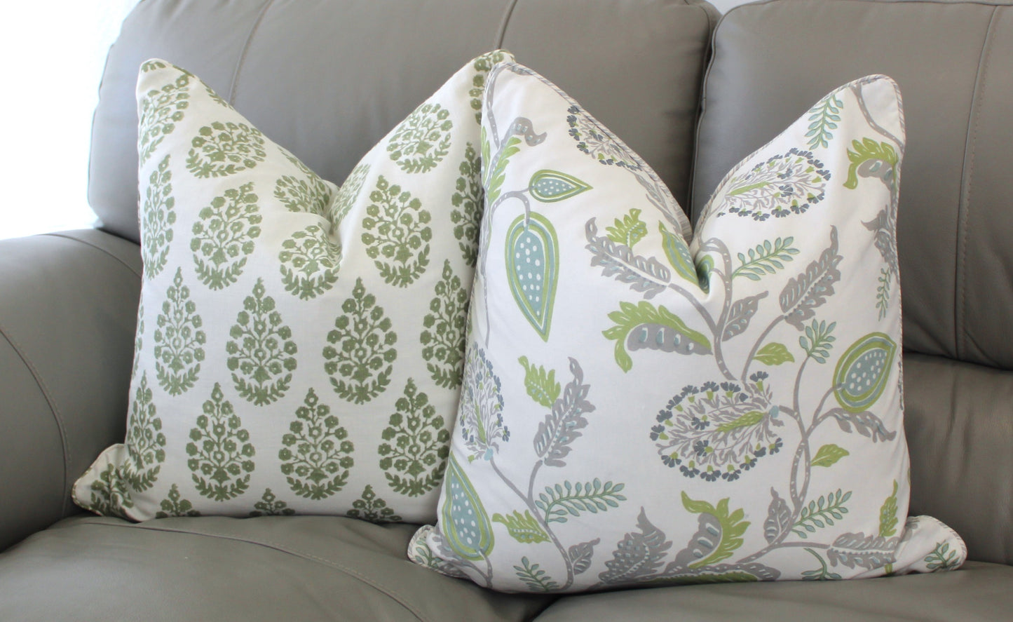 Palampore Cushion covers Green Colorway by Laura & Kiran