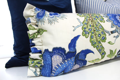 Lumbar Fringed Floral Cushion Covers