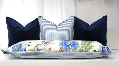 Lumbar Fringed Floral Cushion Covers