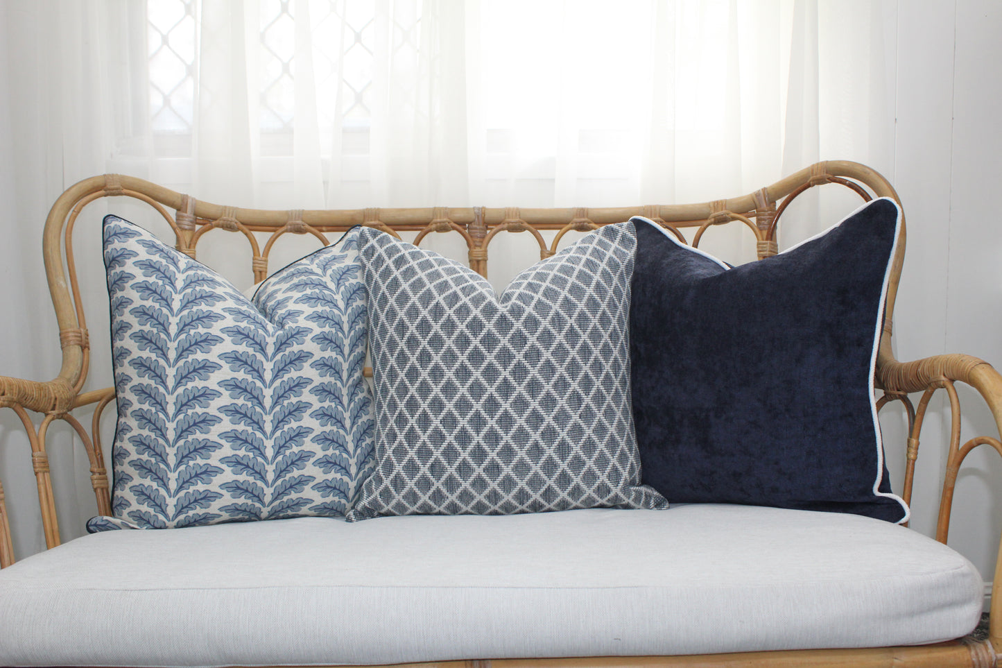 Woodcote Navy Misty Olive Green  Cushion covers