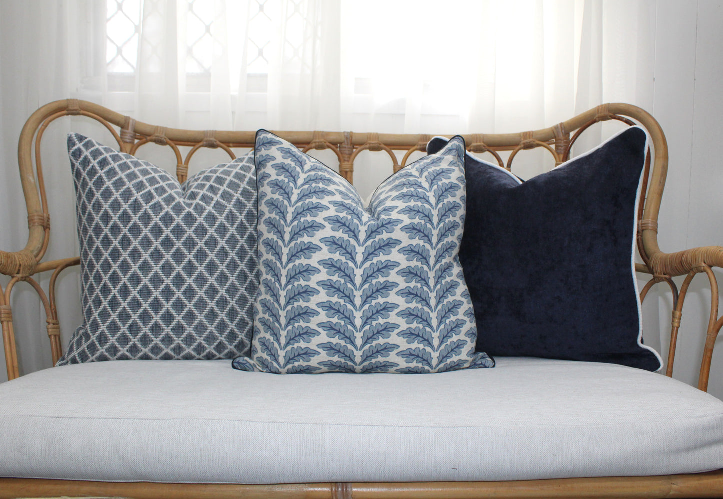 Woodcote Navy Misty Olive Green  Cushion covers