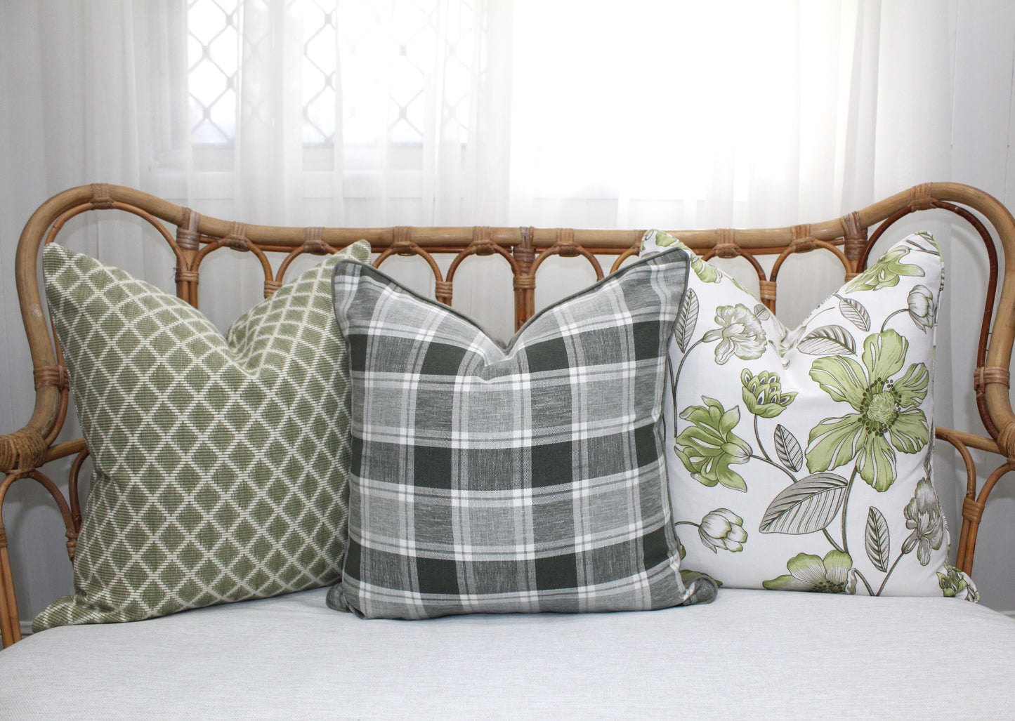Sage Floral Cushion Covers by Laura & Kiran