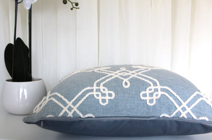 Chambray Embroidered Cushion Covers