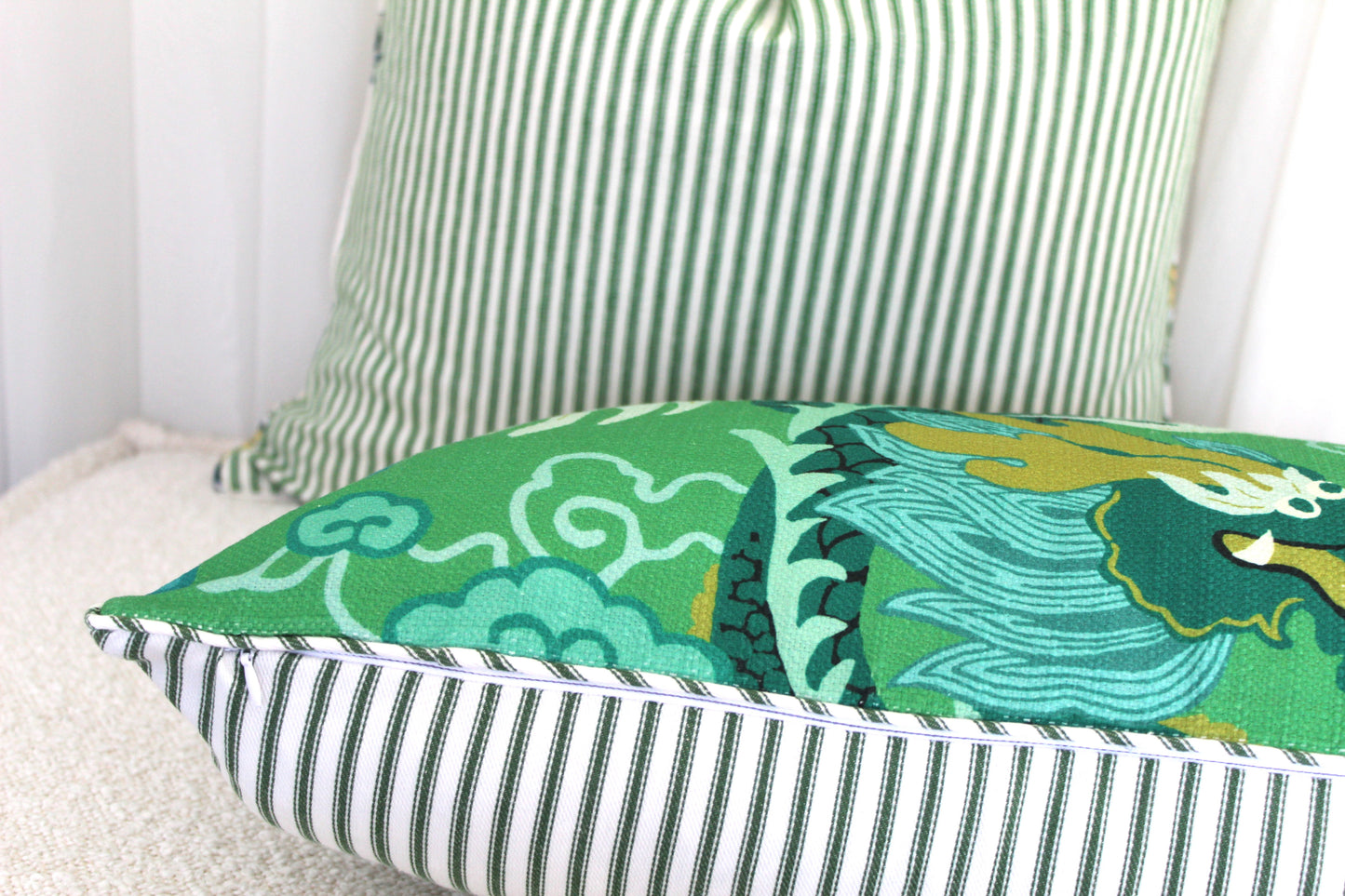 Jai Green Dragon Cushion cover