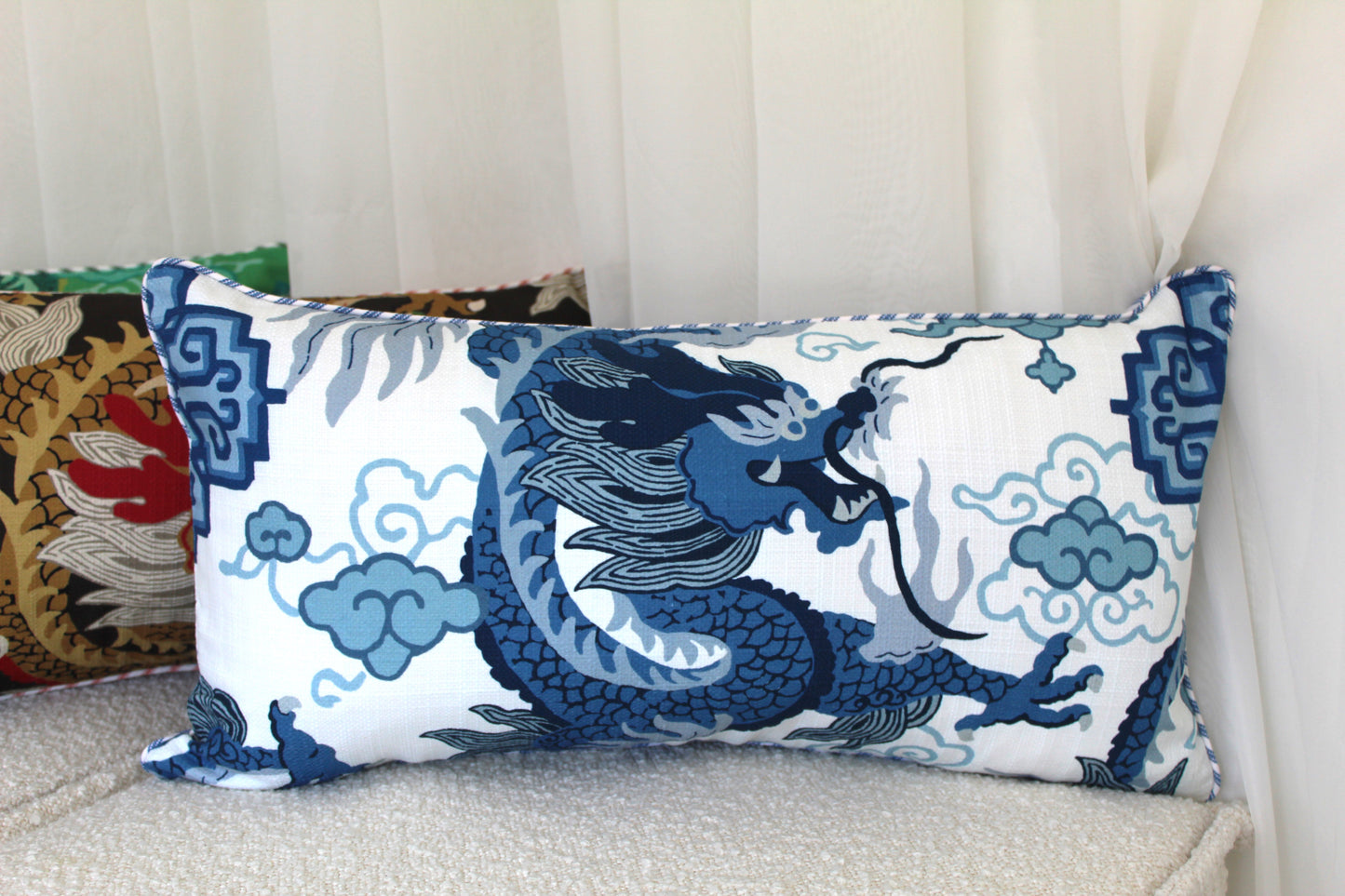 Jai Green Dragon Cushion cover