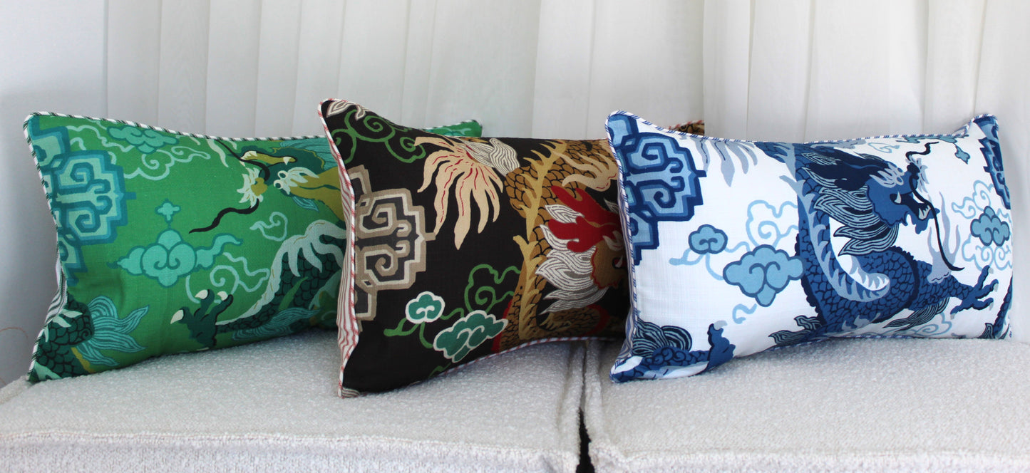 Jai Green Dragon Cushion cover