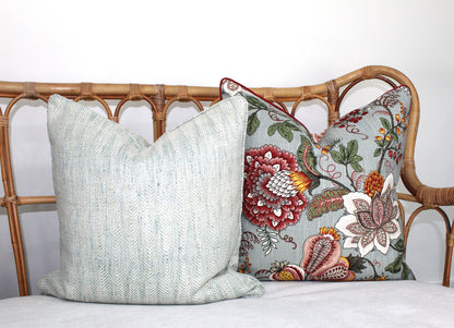 Reversible  Red Jacobean Cushion Cover