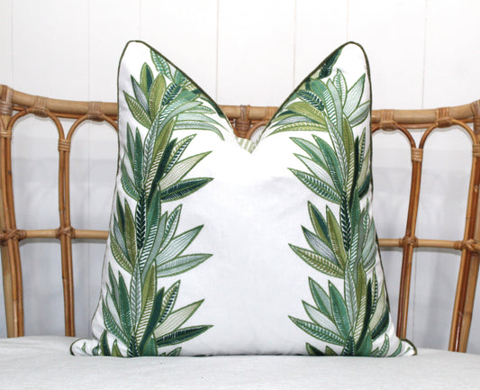 Eucalyptus Green Embroidered Cushion covers 60x60