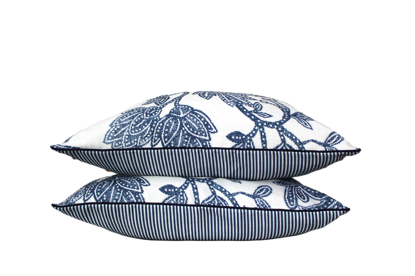 Reversible Navy floral Cushion Covers