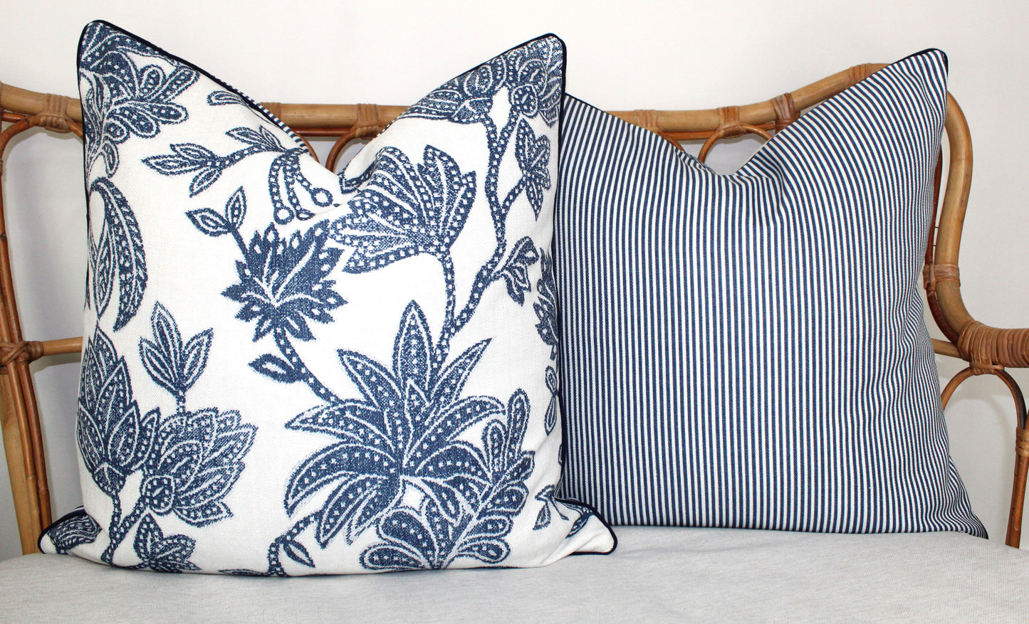 Reversible Navy floral Cushion Covers
