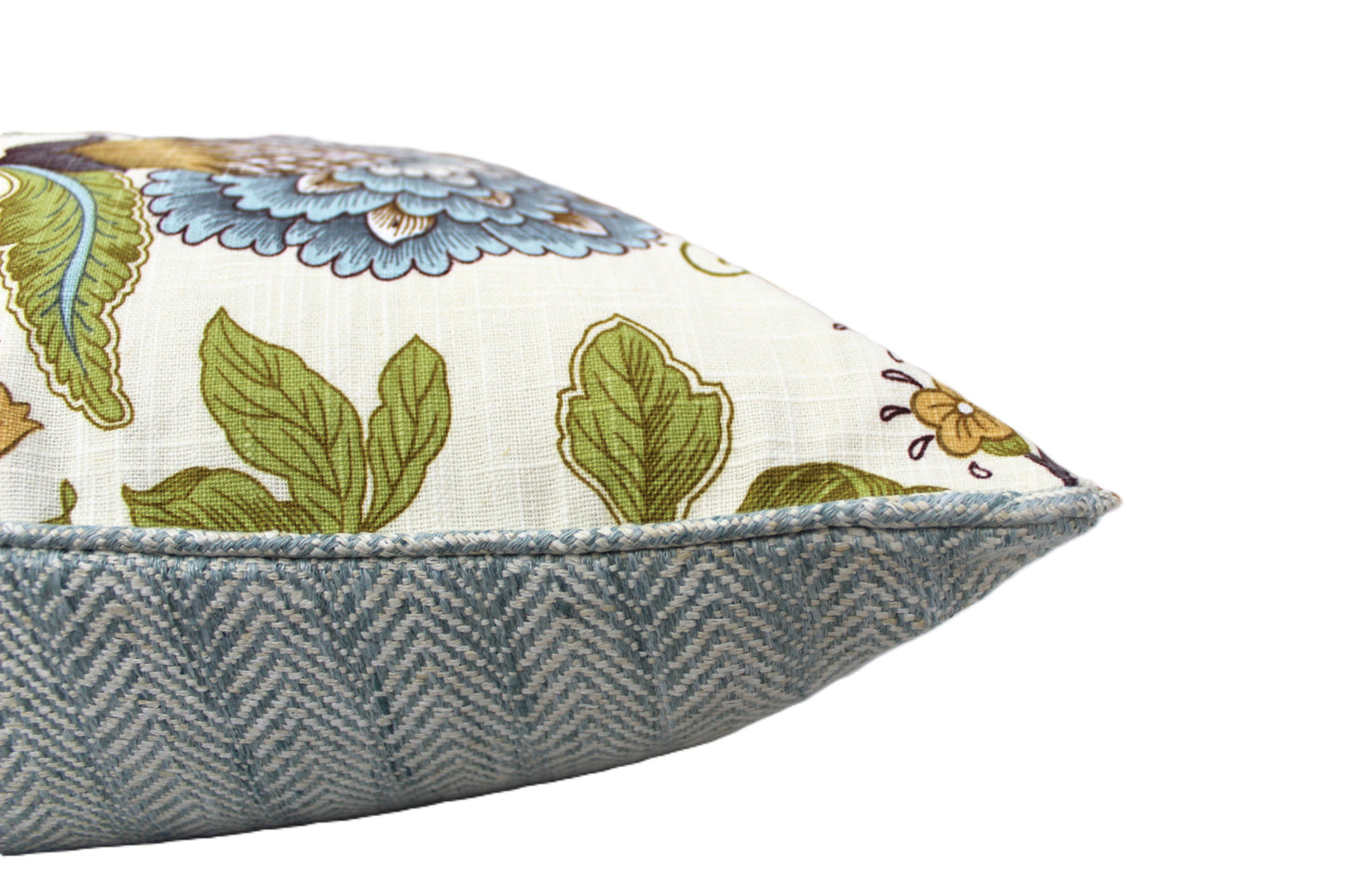 Reversible Seafoam Jacobean Cushion Cover