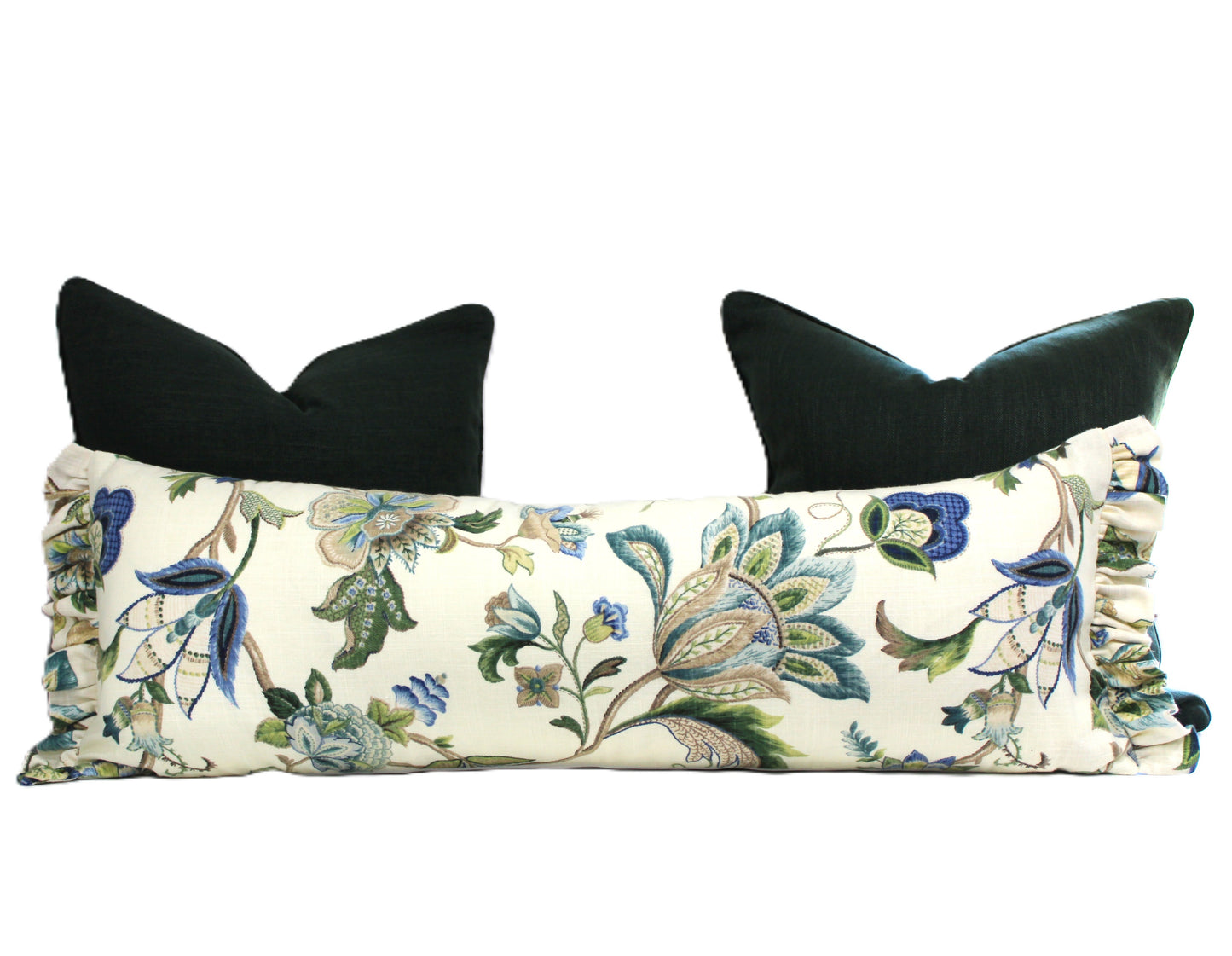 Lumbar floral Cushion with Fringe end
