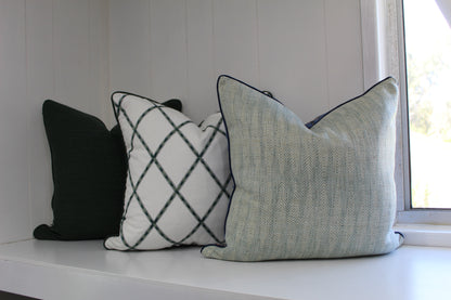 Reversible Navy Blue Jacobean Cushion Cover