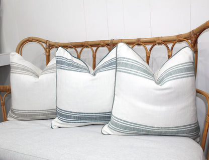 Large Bold Sage Green Stripe Cushion covers