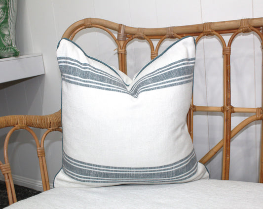 Large Bold Duck egg blue Stripe Cushion covers
