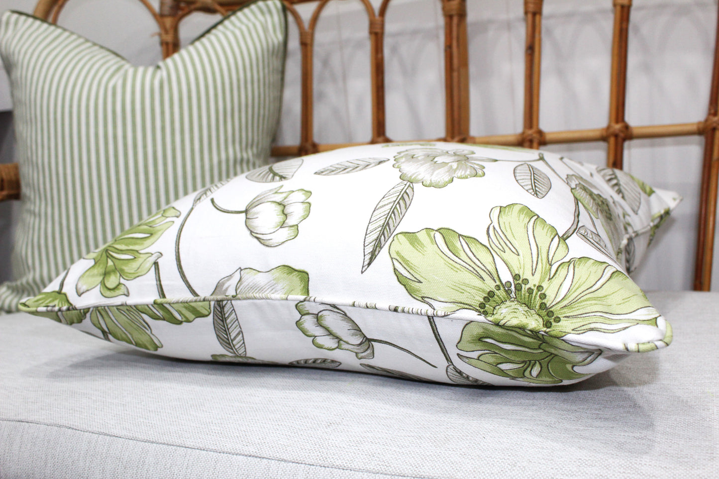 Sage Floral Cushion Covers by Laura & Kiran