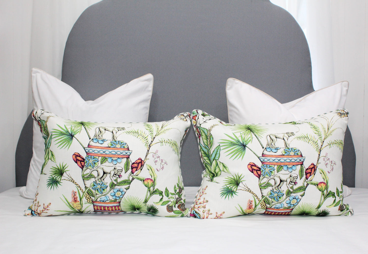 Pair of Thibaut Tropical Fantasy Cream F95768