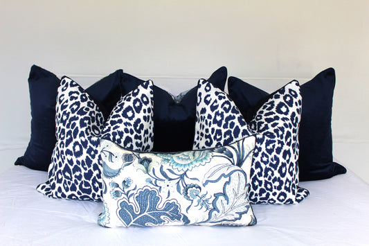 Iconic Leopard in Ink cushion Covers 50x50by Schumacher