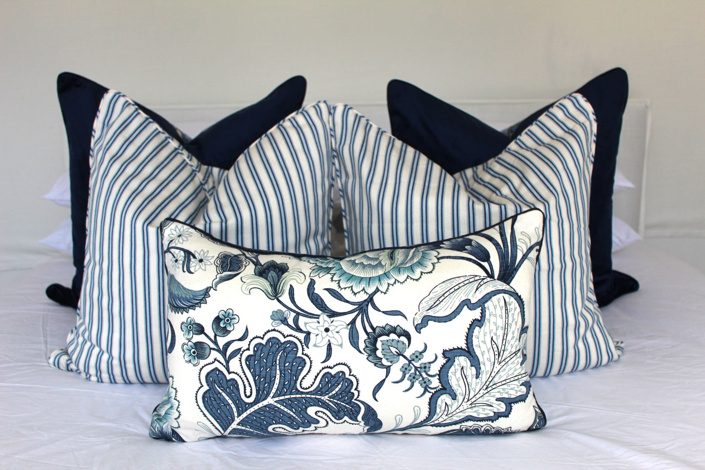 Bohemian Blossom Linen Lumbar Cushion Covers