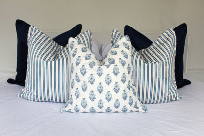 Summer Blue Ticking Cushion covers