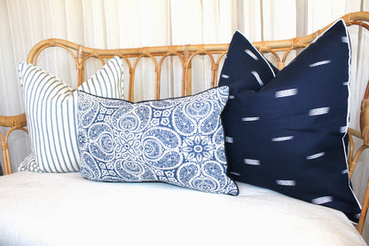 Navy Geometric Reversible Cushion covers