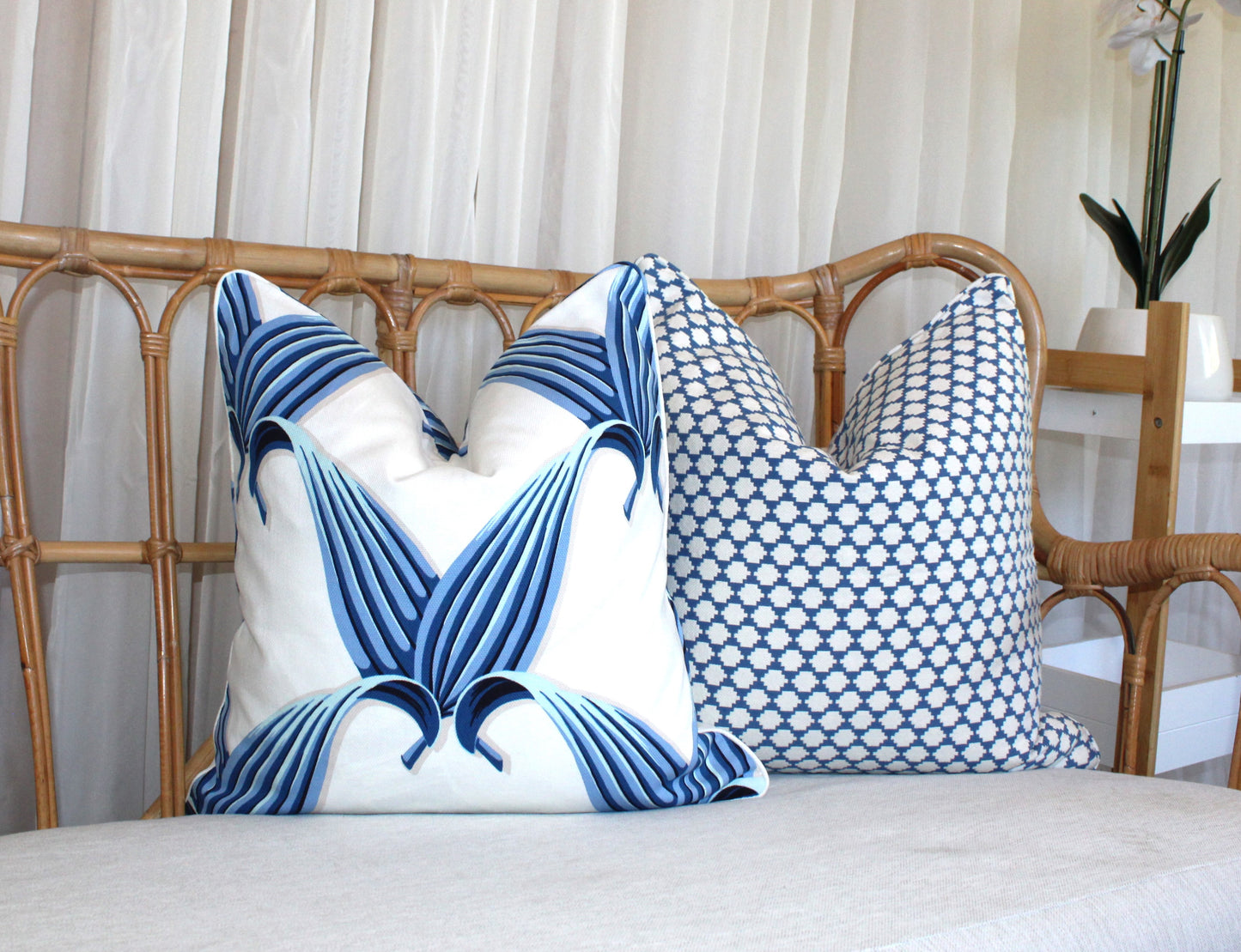Thibaut Bijou blue cushion covers